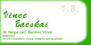 vince bacskai business card